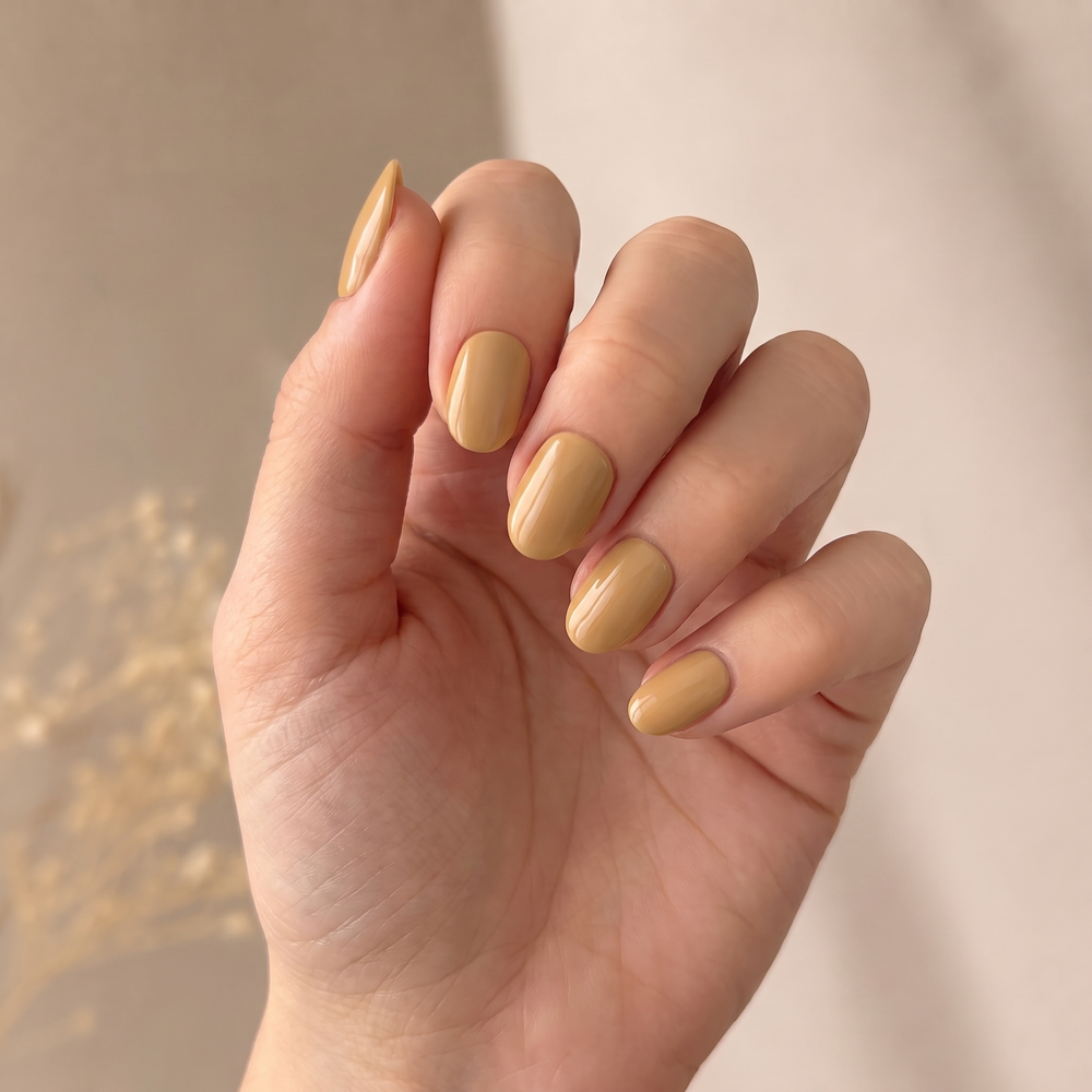 Sunkissed press-on nails — worn lifestyle hero