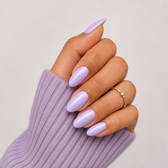 Pearl Veil Almond Short Press-On Nails — Glazed Lilac