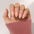 Peach Sorbet Almond Medium Press-On Nails — Glossy Soft