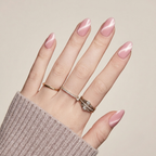 Rose Glow Almond Medium Press-On Nails — Glazed Pink