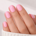 Blush Petal Square Short Press-On Nails — Glossy Baby Pink