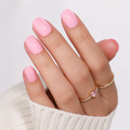 Blush Petal Square Short Press-On Nails — Glossy Baby Pink