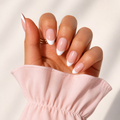Pure Muse Almond Medium Press-On Nails — Classic White French