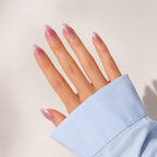 Moonlit Pearl Almond Medium Press-On Nails — White Ombre