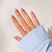 Moonlit Pearl Almond Medium Press-On Nails — White Ombre