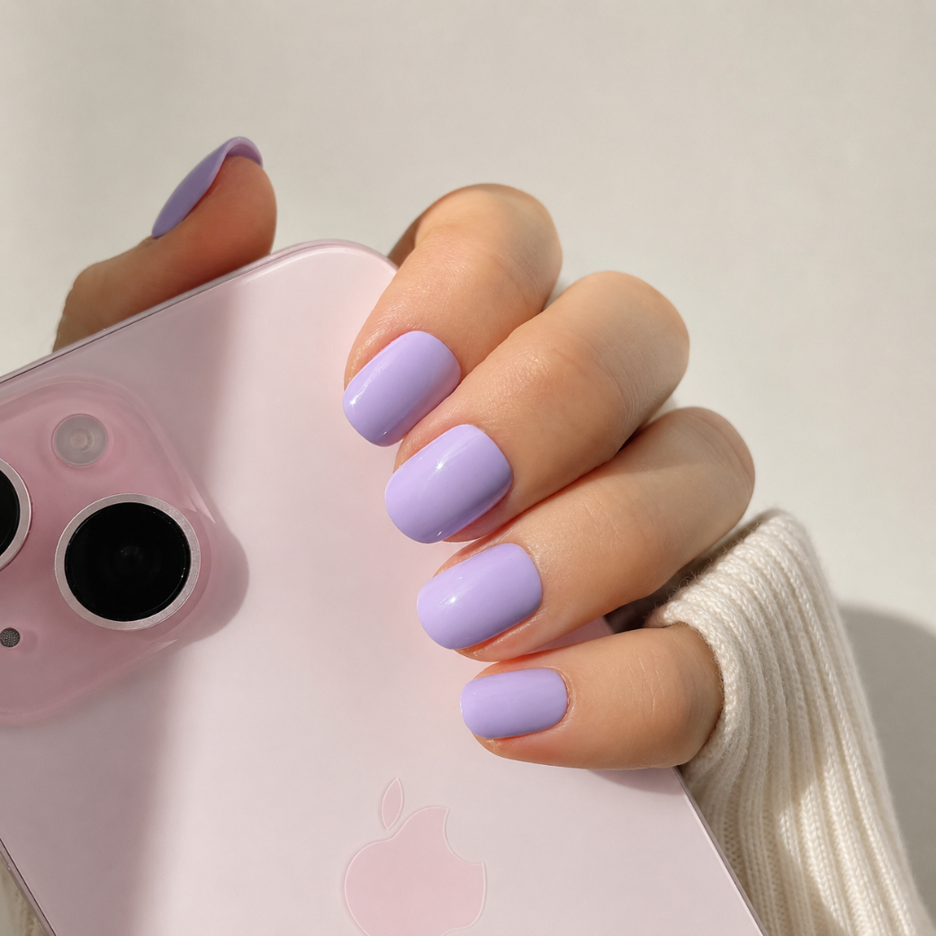 Lavender Dream Natural Extra Short Press-On Nails — Glossy Lilac