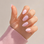 Petal Blush Short Almond Press-On Nails — Glossy Pink