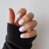 Snow Veil Natural Extra Short Press-On Nails — Glossy Pure White