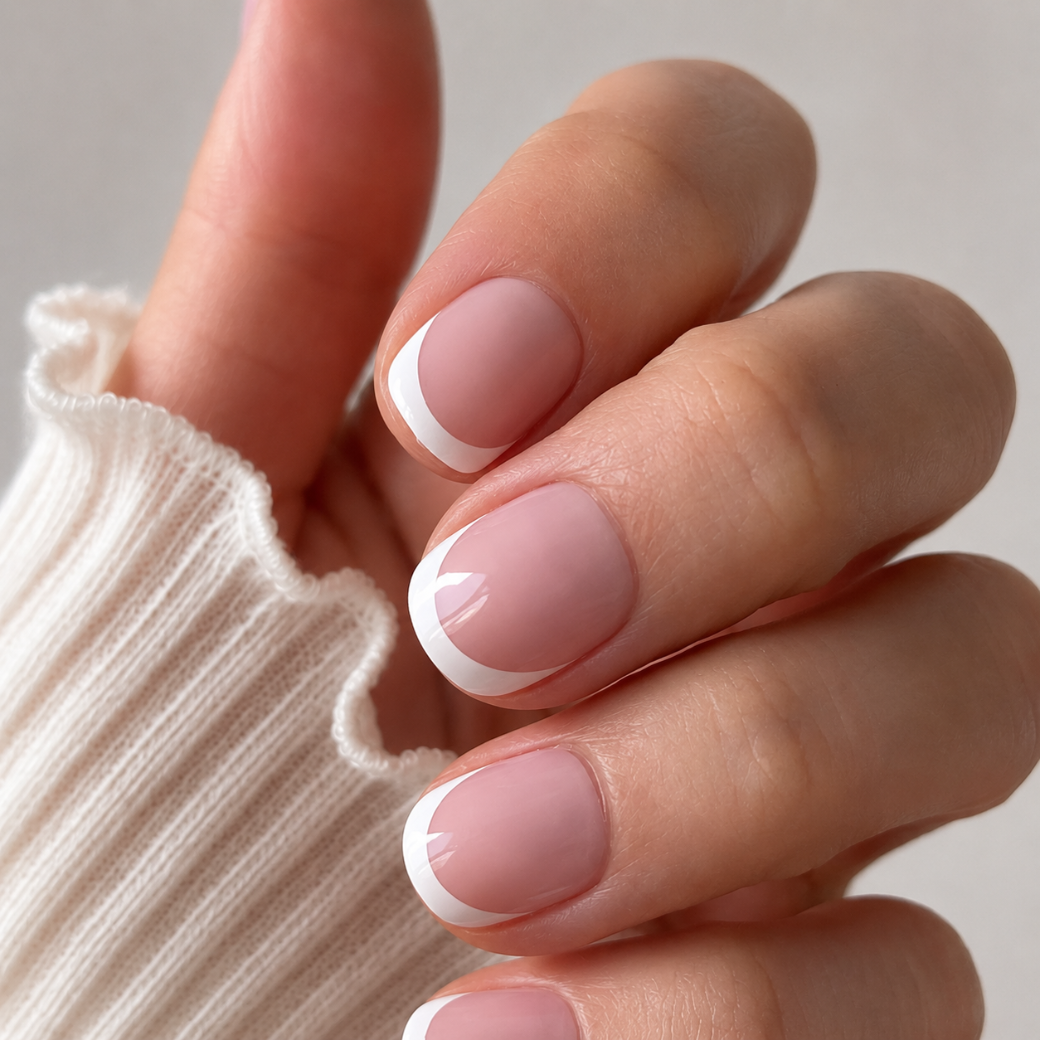 Pearl Classic Natural Extra Short Press-On Nails — Glossy White French