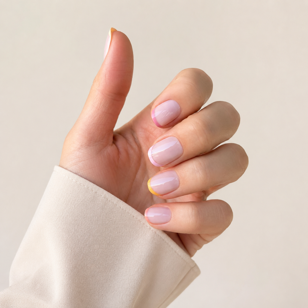 Buttercream French Natural Extra Short Press-On Nails — Glossy Vanilla