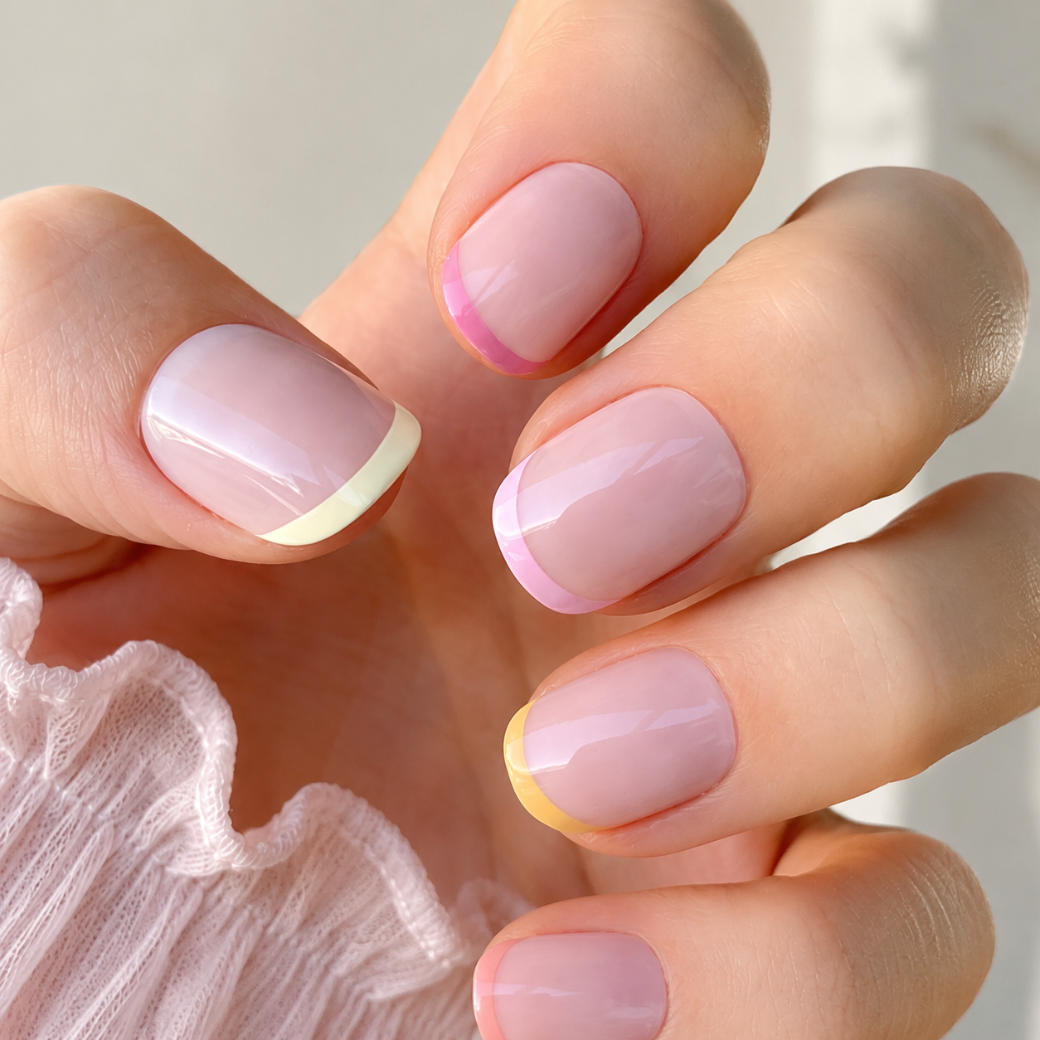 Buttercream French Natural Extra Short Press-On Nails — Glossy Vanilla