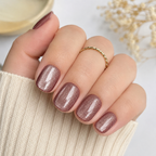 After Dark Natural Extra Short Press-On Nails — Champagne Cat Eye