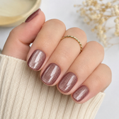 After Dark Natural Extra Short Press-On Nails — Champagne Cat Eye
