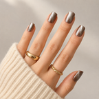 Moonlight Chrome Natural Extra Short Press-On Nails — Shimmer Cat Eye