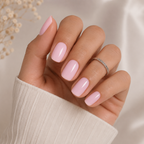 Blush Petal Square Short Press-On Nails — Soft Pink