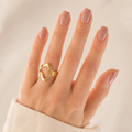 Cappuccino Luxe Square Short Press-On Nails — Glossy Nude