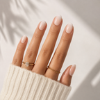 Vanilla Cloud Natural Short Press-On Nails — Milky White Ombre