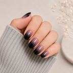 Midnight Fade Natural Extra Short Press-On Nails — Black Ombre Gloss