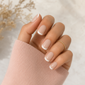 Milky French Natural Extra Short Press-On Nails — Glossy Nude