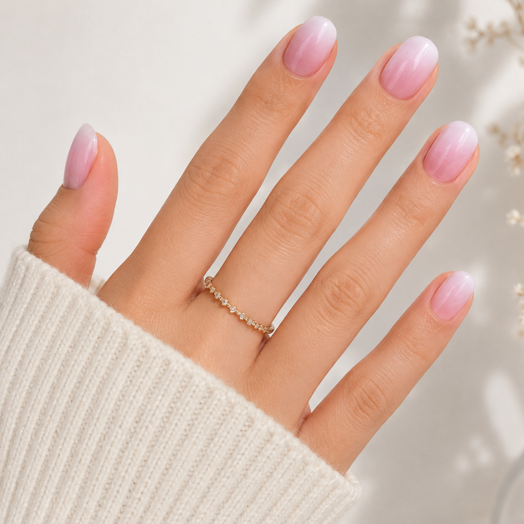 Blush Veil Extra Short Natural Press-On Nails — Sheer Milky Pink