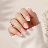 Cloud Kiss Oval short Press-On Nails — Micro French