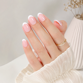 Cloud Kiss Oval short Press-On Nails — Micro French