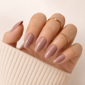 Cocoa Muse Almond Medium Press-On Nails — Glossy Mocha Brown