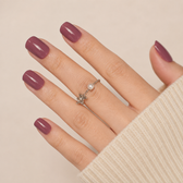 Dusty Rose Natural Short Press-On Nails — Glossy Mauve Pink