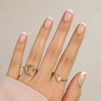 Vanilla Silk Square Short Press-On Nails — Glossy Nude French