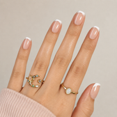Vanilla Silk Square Short Press-On Nails — Glossy Nude French