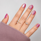 Rosy Aurora Natural Extra Short Press-On Nails — Pink Cat-Eye