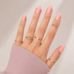 Peach Sorbet Almond Medium Press-On Nails — Glossy Soft