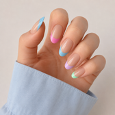 Pastel Parade Oval Short Press-On Nails — Glossy French