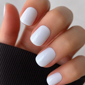 Snow Veil Natural Extra Short Press-On Nails — Glossy Pure White