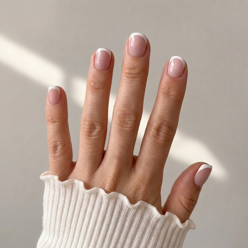 Pearl Classic Natural Extra Short Press-On Nails — Glossy White French