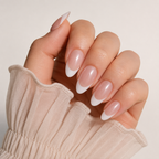 Pearl Muse Almond Medium Press-On Nails — Chrome French