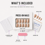 Amber Eclipse Oval Short Press-On Nails — Glossy Tortoiseshell