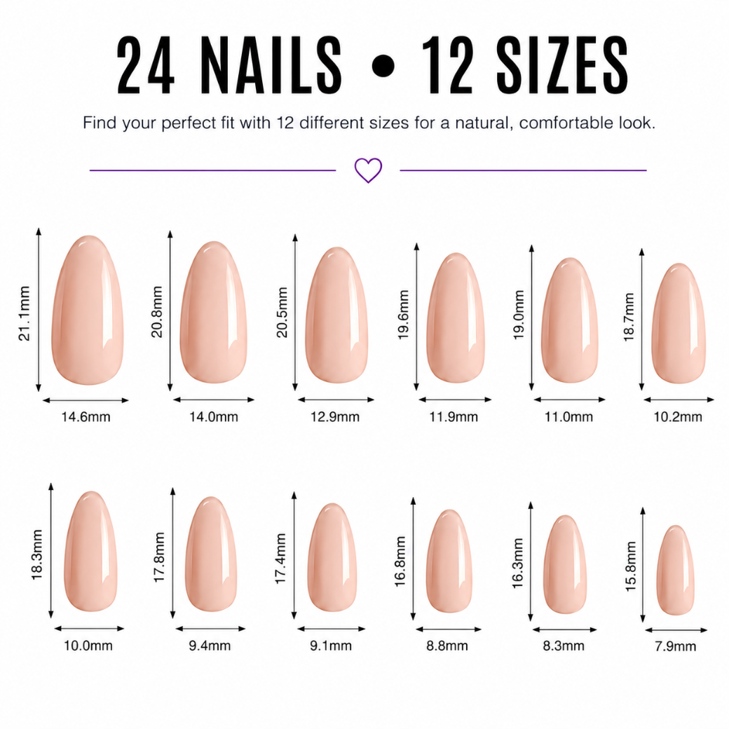 Angel Glow Almond Medium Press-On Nails — Iridescent Nude Pink