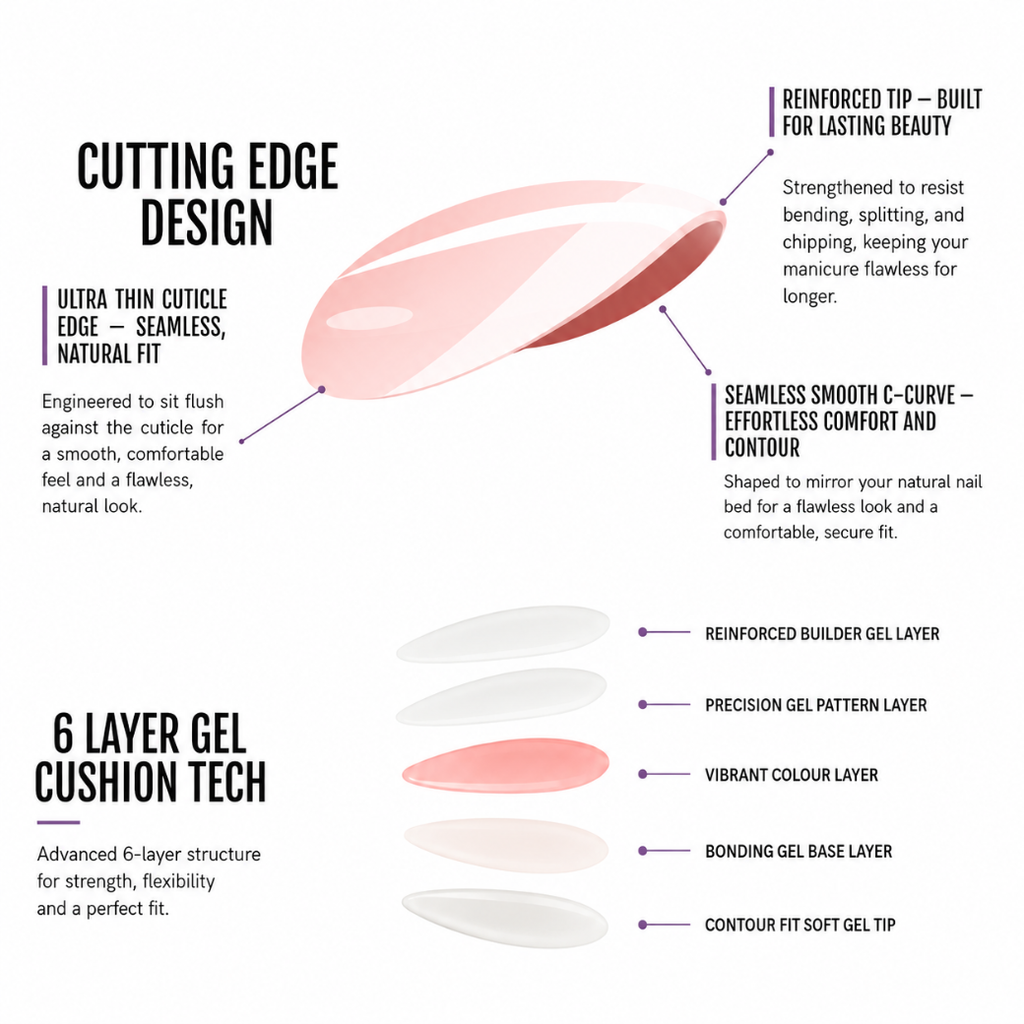 Angel Glow Almond Medium Press-On Nails — Iridescent Nude Pink