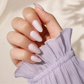 Cloud Blush Almond Medium Press-On Nails — Glossy Nude Pink