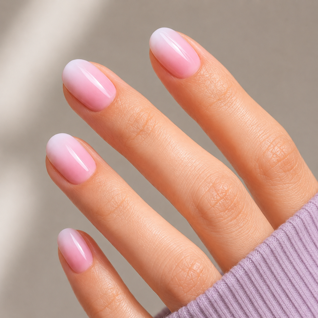 Blush Veil Extra Short Natural Press-On Nails — Sheer Milky Pink