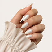 Moon Stone Almond Medium Press-On Nails — Pearlescent Ivory