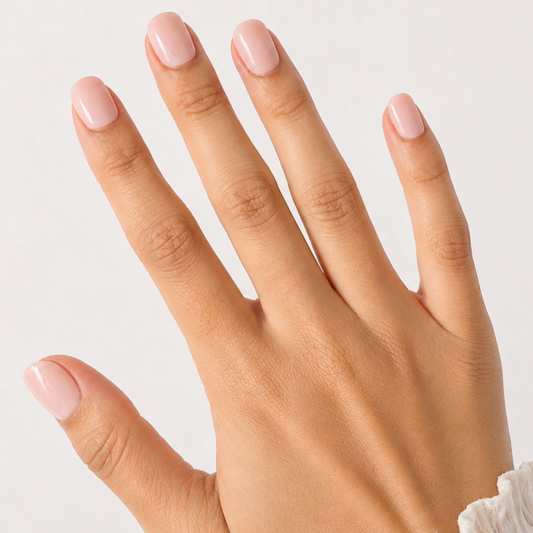 Bare Blush Natural Extra Short Press-On Nails — Glossy Nude Pink