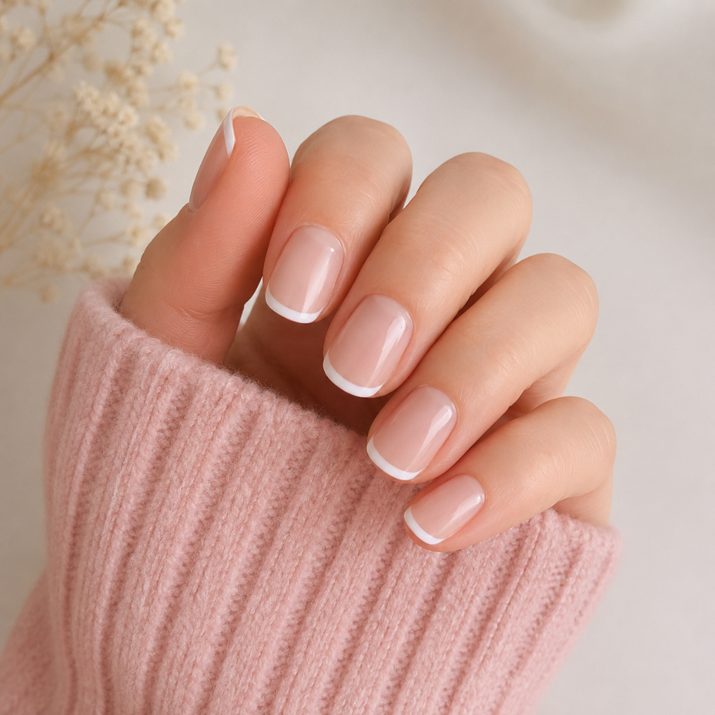 Louvre French Natural Extra Short Press-On Nails — Glossy Nude