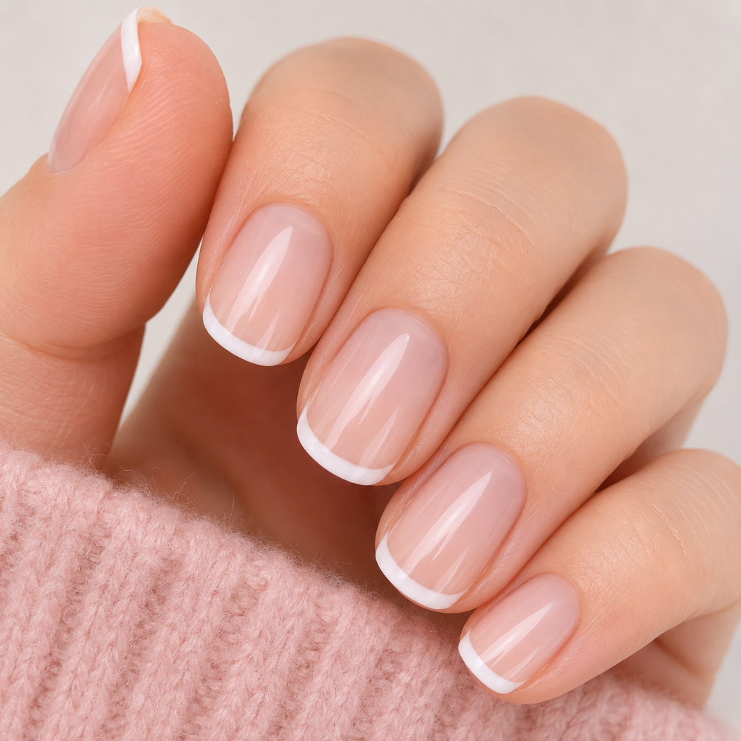Louvre French Natural Extra Short Press-On Nails — Glossy Nude