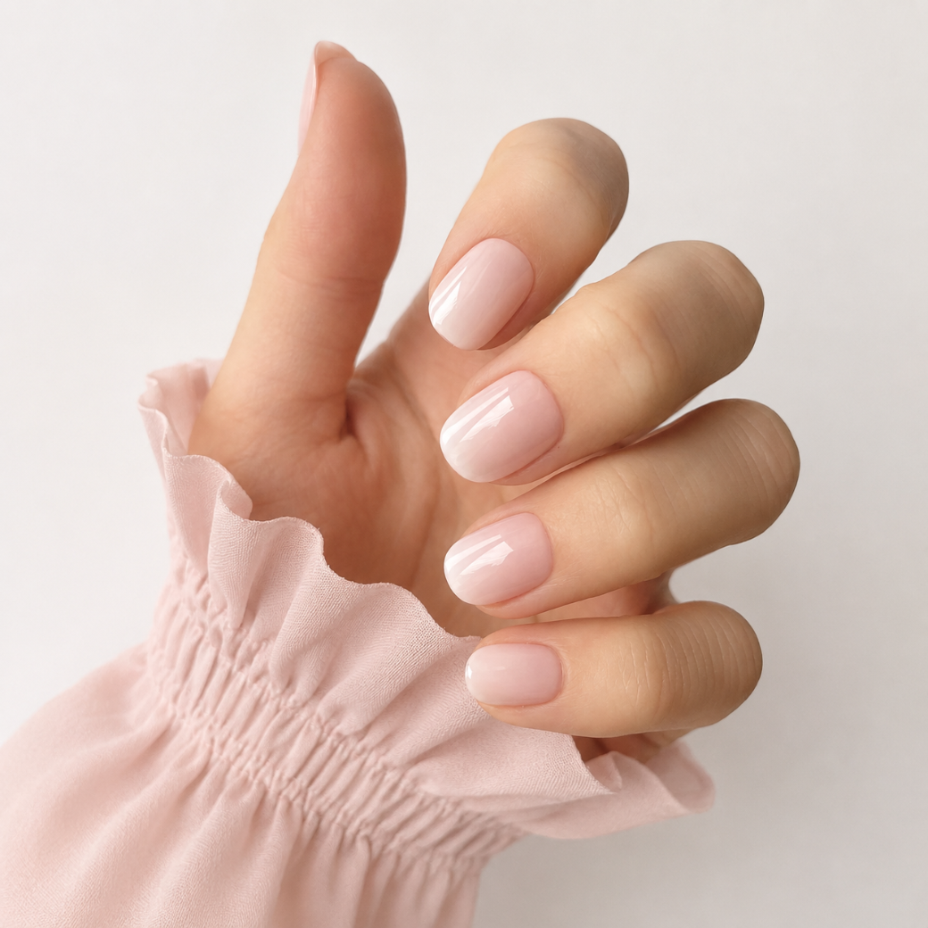 Creamy Cobbler Natural Extra Short Press-On Nails — Soft Blush Pink