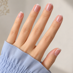 Soft Whisper Natural Extra Short Press-On Nails — Nude French