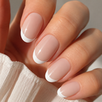 Ivory Kiss Oval Short Press-On Nails — Glossy Nude French
