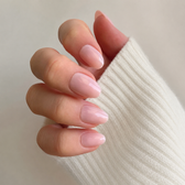 Soft Bloom Oval Short Press-On Nails — Glossy Pink