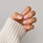 Candy Pop Natural Extra Short Press-On Nails — Pastel French